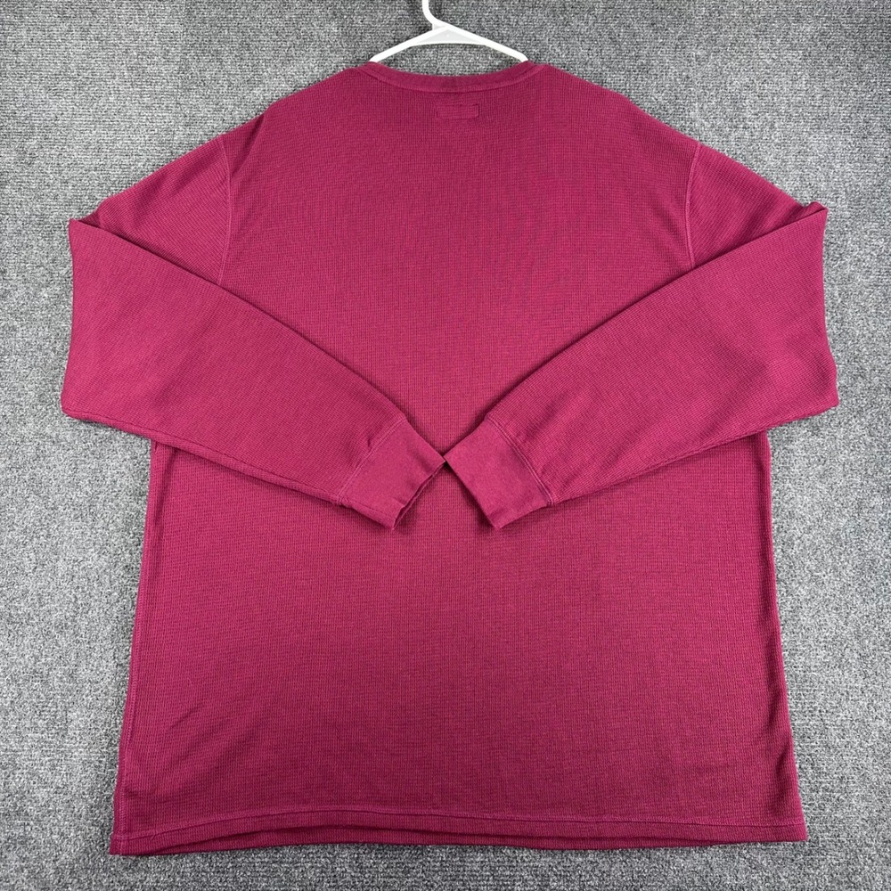 Polo Ralph Lauren Thermal Shirt Mens 2XL XXL Burgundy Waffle Knit Sleepwear Top - Picture 10 of 15